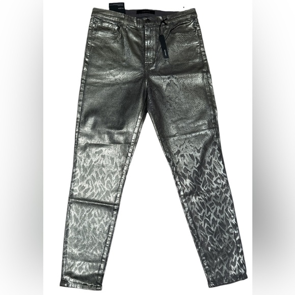 J Brand Pants - J Brand LEENAH high rise ankle skinny silver python Jeans nwt sz 31